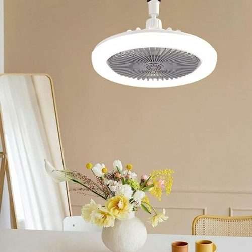 30W 360° Swivel Led Ceiling Light With Built-In Fan With 3 Speed Settings Comes with remote control