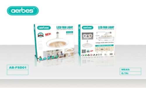 360° Rotation LED Ceiling Light with Fan 6500K