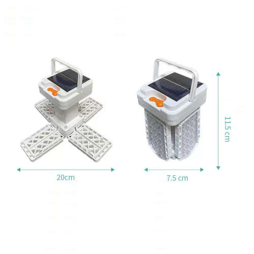 Solar Waterproof Camping Light With Hook Foldable Pendant Light Three Modes Adjustable