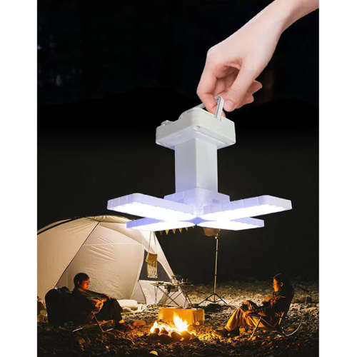 Solar Waterproof Camping Light With Hook Foldable Pendant Light Three Modes Adjustable