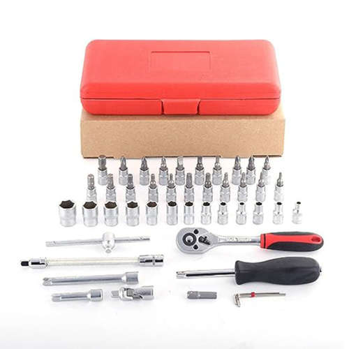46pcs 1/4 Inch Auto Repair Tool Set Ratchet Wrench Combo Tool Kit