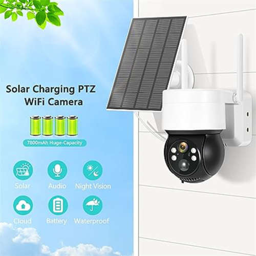 Solar Powered Wireless IP Camera Waterproof PIR Human Detection Night Vision Security Camera