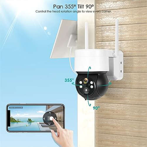 Solar Powered Wireless IP Camera Waterproof PIR Human Detection Night Vision Security Camera