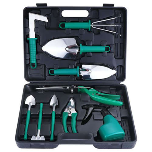 10 Piece Green Garden Tool Set