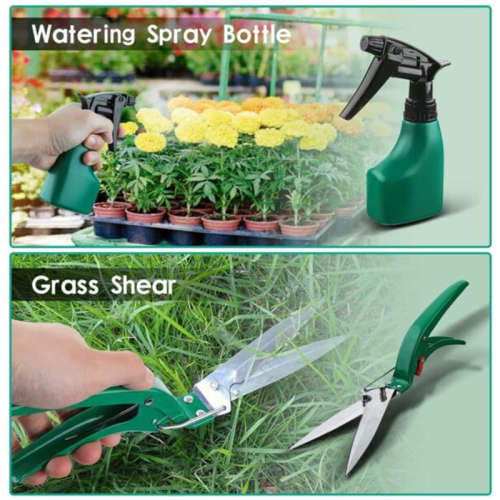 10 Piece Green Garden Tool Set