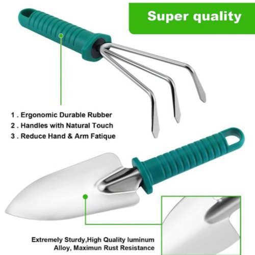 10 Piece Green Garden Tool Set