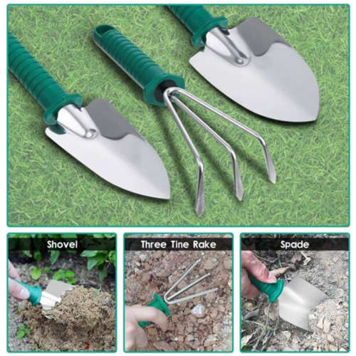 10 Piece Green Garden Tool Set