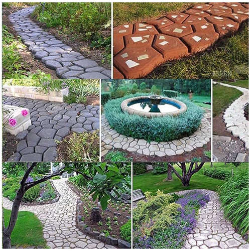 DIY Plastic Molded Paving Mold Maker Mold Brick Stone Road Lawn Concrete Paving Garden Yard Road Wal