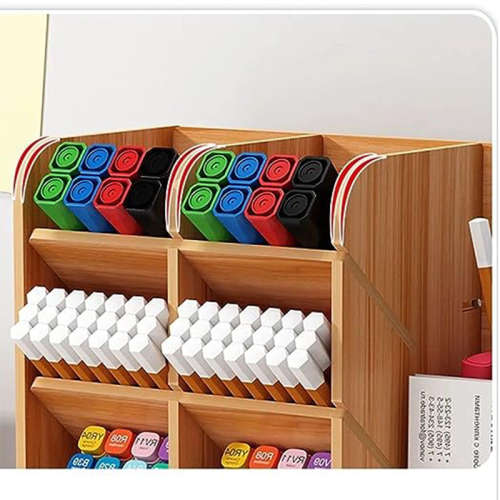 Desk Organizer Pen Holder Storage Office Accessories Large Capacity 12 Compartments Pen Holder Multi