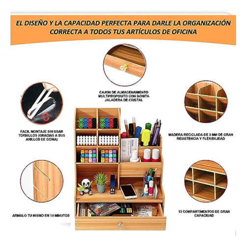 Desk Organizer Pen Holder Storage Office Accessories Large Capacity 12 Compartments Pen Holder Multi