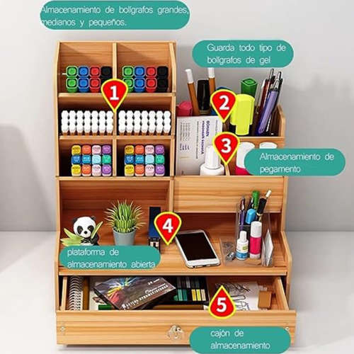 Desk Organizer Pen Holder Storage Office Accessories Large Capacity 12 Compartments Pen Holder Multi