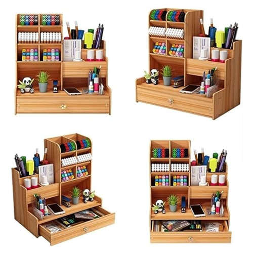 Desk Organizer Pen Holder Storage Office Accessories Large Capacity 12 Compartments Pen Holder Multi