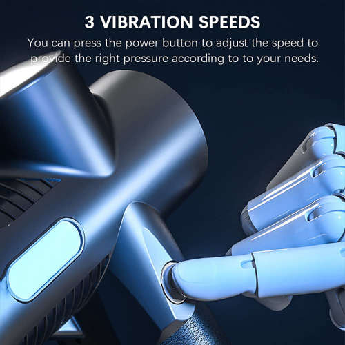 Portable Muscle Massager Silicone Massage Head 3-Speed Silent Vibration Built-in Battery