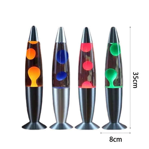 35CM Volcanic Lava Lamp Bedside Night Lamp Aluminum Jellyfish Lava Decorative Lamp Liquid Motion Lav