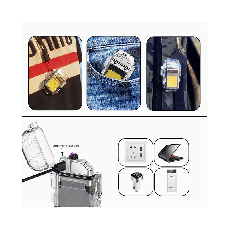 Multi-Purpose Lighter Rechargeable Mini Hook Flashlight + C-Type Charging Cable