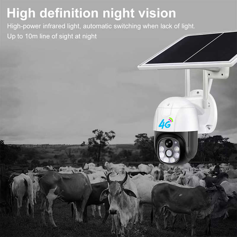 Solar Camera Wireless 4G Sim Outdoor Camera With Solar Panel And Extension Cord Supports Infrared De