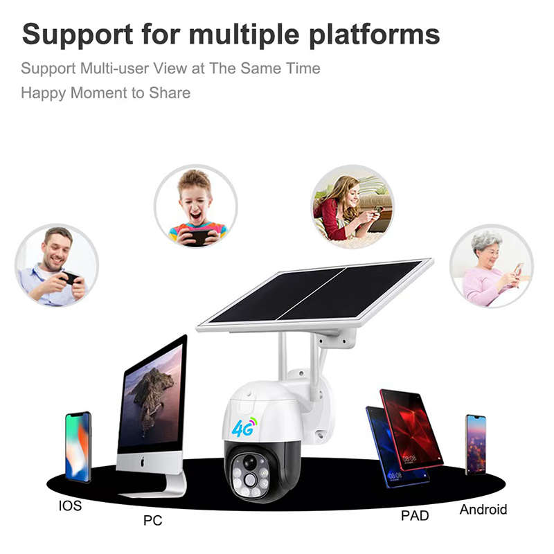 Solar Camera Wireless 4G Sim Outdoor Camera With Solar Panel And Extension Cord Supports Infrared De