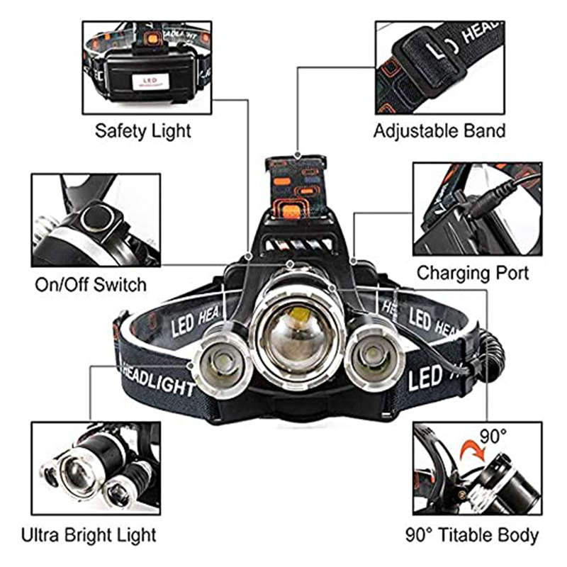 Usb Rechargeable Headlight Night Hunting Red Headlight Night Vision Headlight Night Fishing Astronom