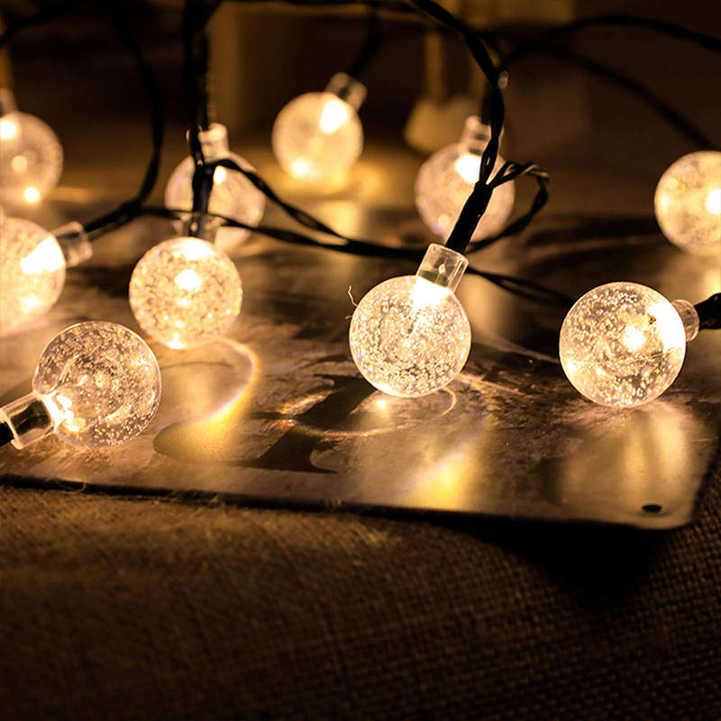 Christmas Lights Solar Garden Lights 20LED 5M Outdoor String Lights Crystal Ball Fairy Lights
