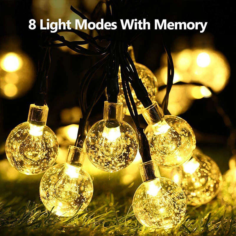 Christmas Lights Solar Garden Lights 20LED 5M Outdoor String Lights Crystal Ball Fairy Lights