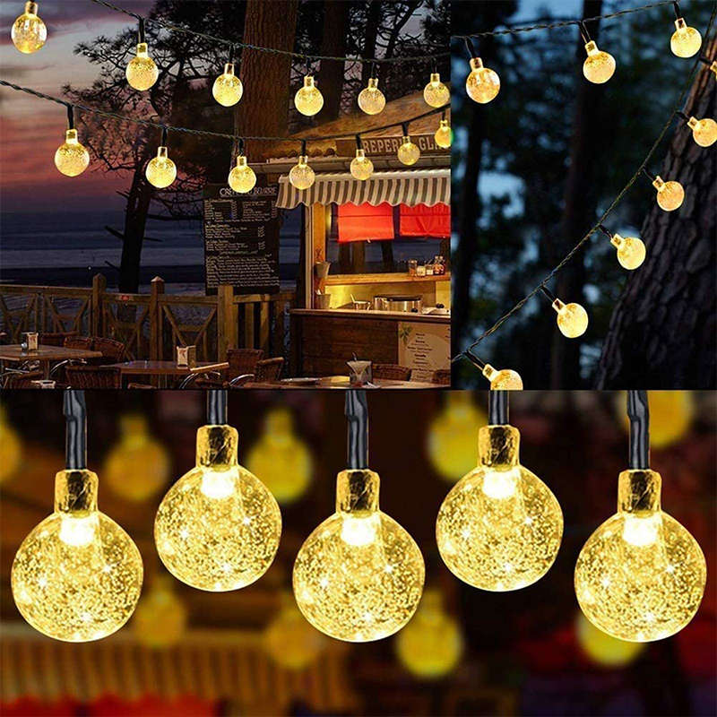 Christmas Lights Solar Garden Lights 20LED 5M Outdoor String Lights Crystal Ball Fairy Lights