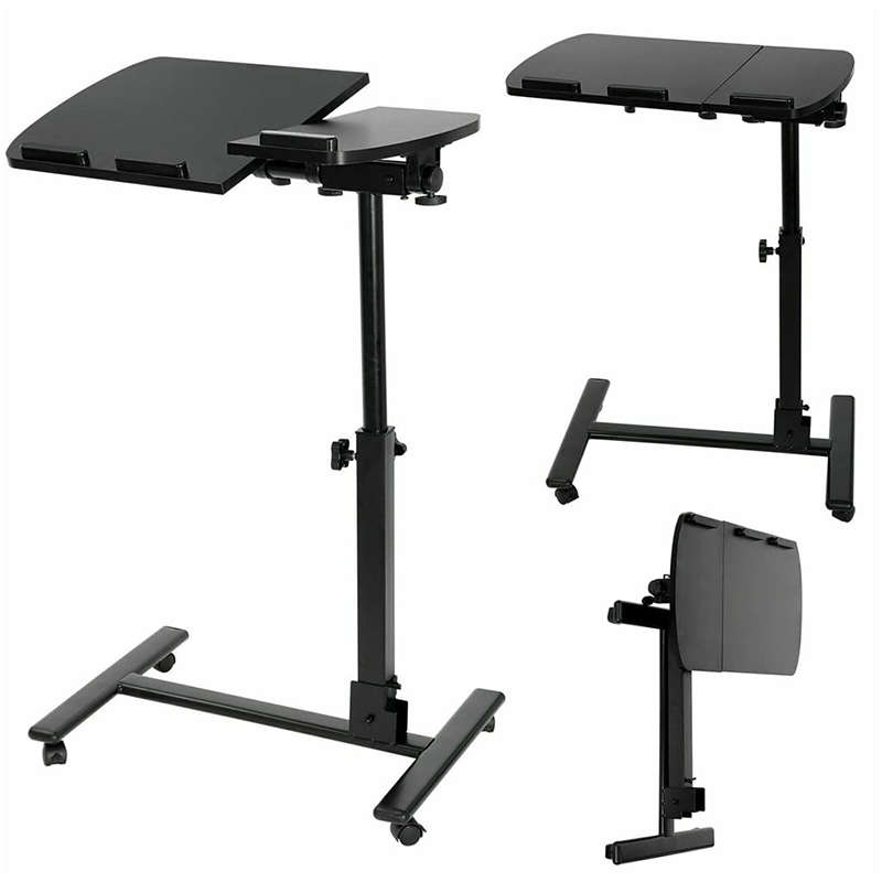 Adjustable Computer Desk Height Adjustable Bedside Table With Wheels Standing Desk For Hospital And