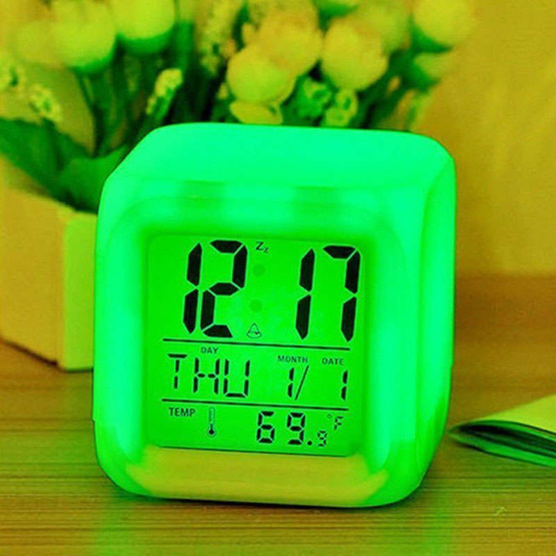 LED Luminous Alarm Clock Light Nightlight Accessories Time Temperature Alarm Date
