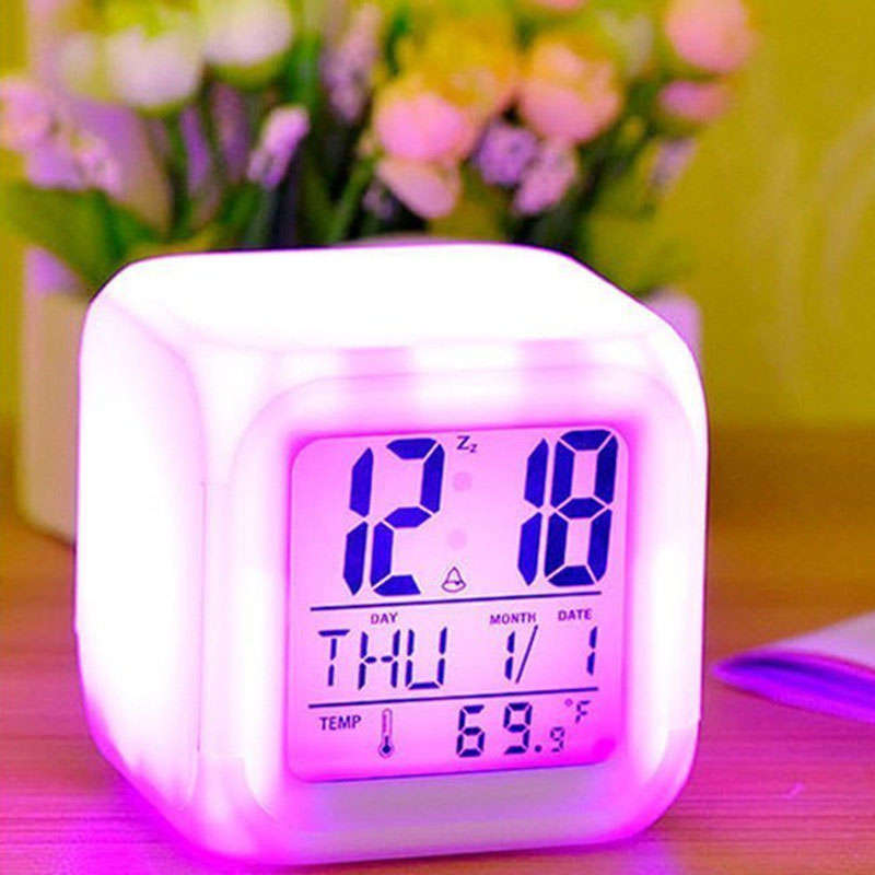 LED Luminous Alarm Clock Light Nightlight Accessories Time Temperature Alarm Date