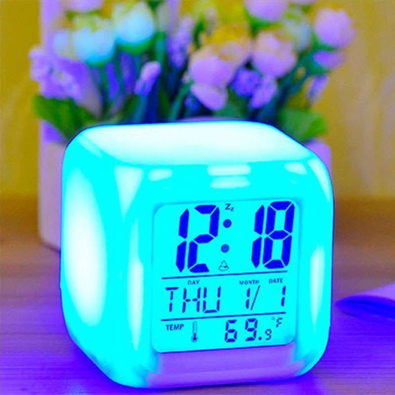 LED Luminous Alarm Clock Light Nightlight Accessories Time Temperature Alarm Date