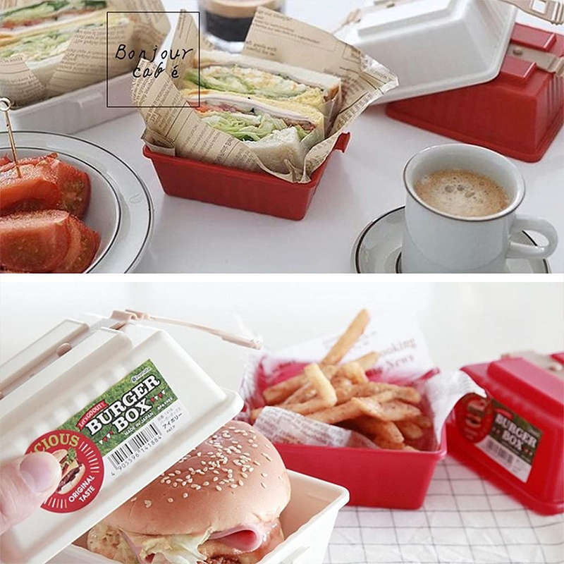 1PC Hamburger Sandwich Box Portable Lunch Lunch Box Preservation Container With Lid Thermos Box