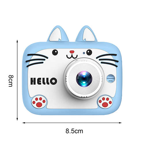 Kids Camera Portable Cartoon Cat Camera Comes with Camera Strap Lanyard and 5 Built-in Games Gift