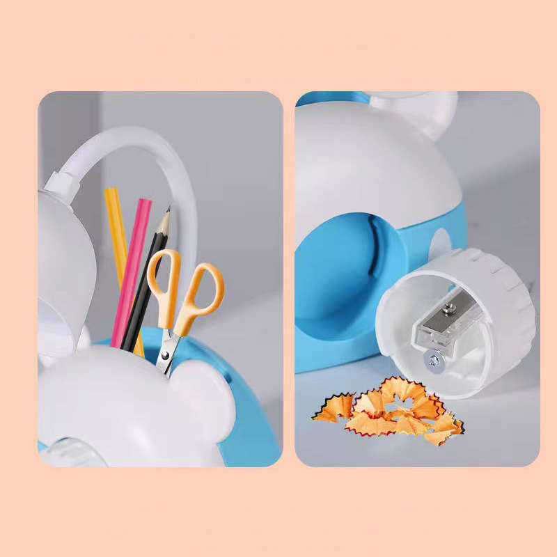 3-In-1 Multifunctional Pen Holder Usb Rechargeable Mini Led Desk Lamp With Pencil Sharpener