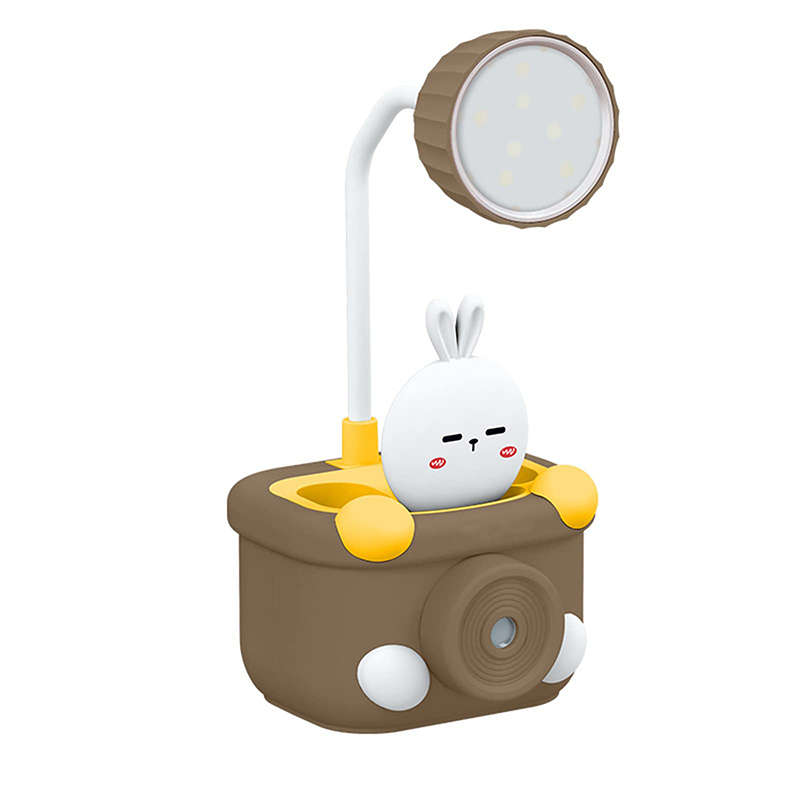 Cartoon Small Desk Lamp With Led Light Multifunctional Pen Holder With Pencil Sharpener