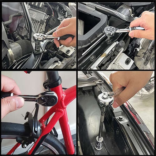 46pcs 1/4 Inch Auto Repair Tool Set Ratchet Wrench Combo Tool Kit