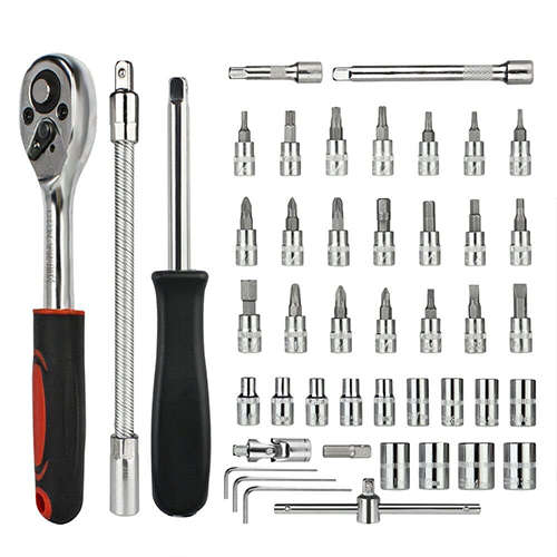 46pcs 1/4 Inch Auto Repair Tool Set Ratchet Wrench Combo Tool Kit