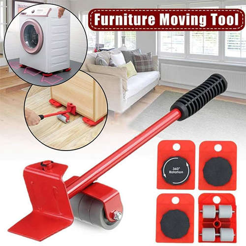 5 PCS Heavy Furniture Shifter Lifter Moving Wheel Slider Mover Moves Furniture Tool