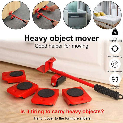 5 PCS Heavy Furniture Shifter Lifter Moving Wheel Slider Mover Moves Furniture Tool