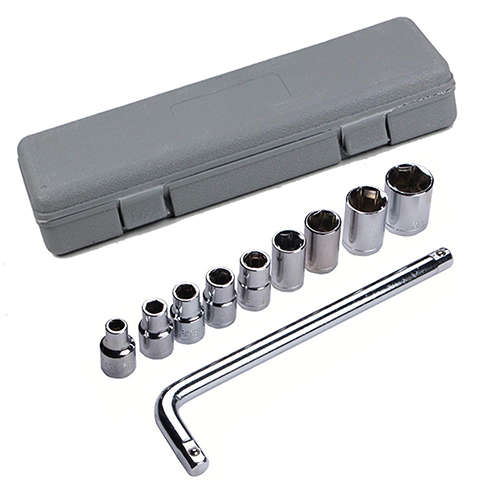 10 PCS 8-24MM Drive Deep Socket Wrench Set Socket Hexagonal Repair Tools Commonly Used DIY Tools