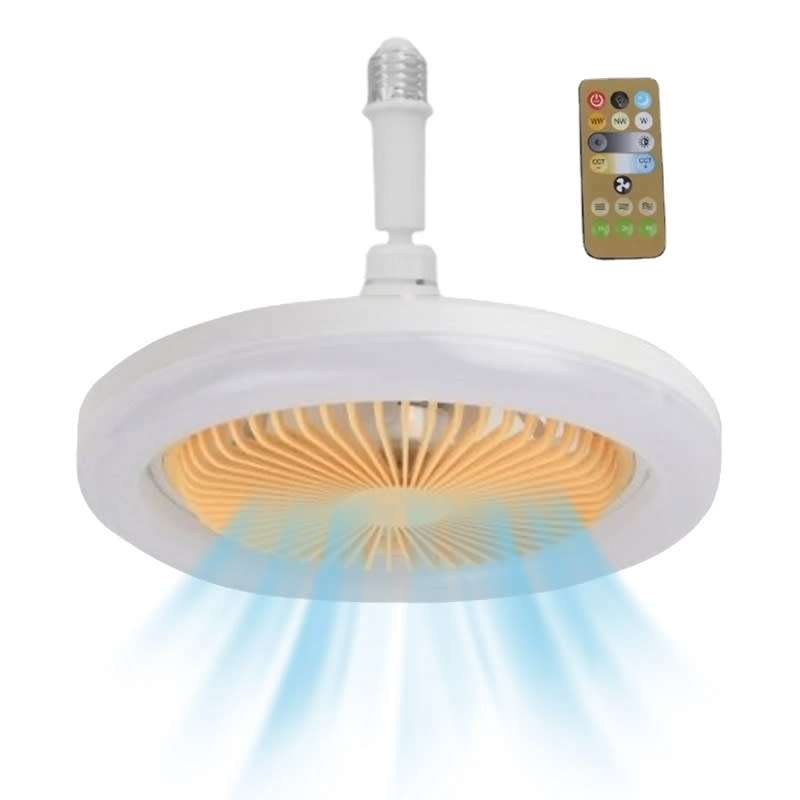 30W 360° Swivel Led Ceiling Light With Built-In Fan With 3 Speed Settings Remote Control Included