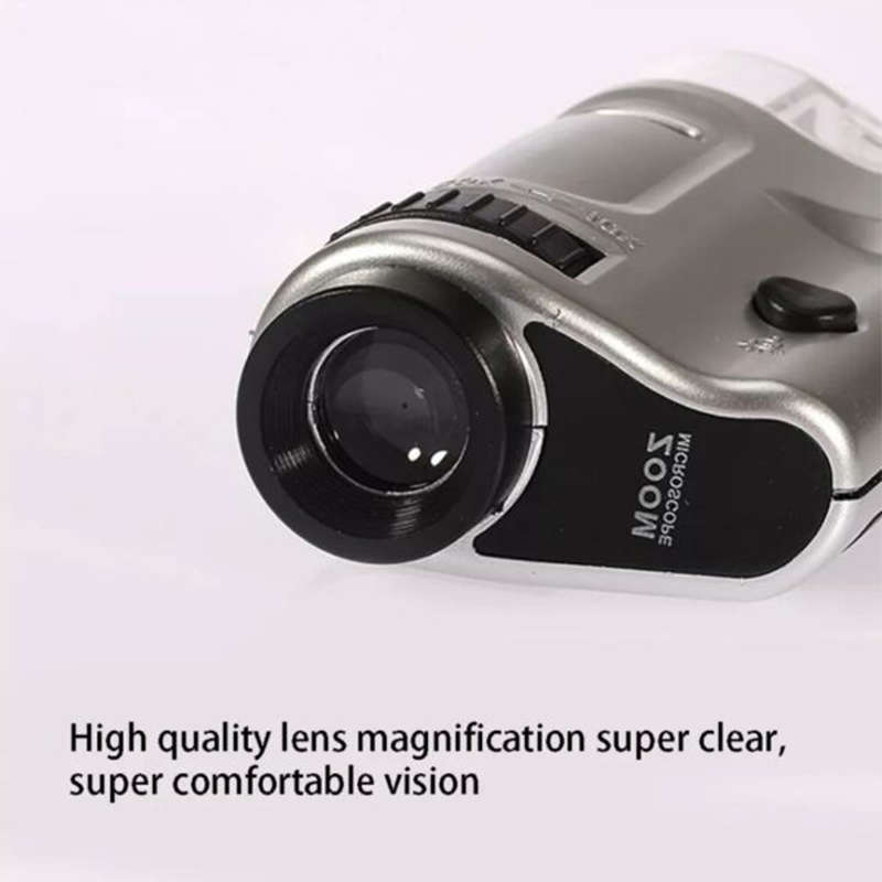 Magnifying Glass Pocket Microscope Monocular Zoom Hd Ticket Led Illuminated Handheld