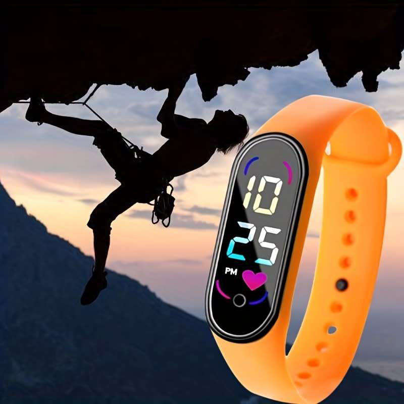 LED Touch Screen Electronic Sports Watch WR Silicone Digital Watch
