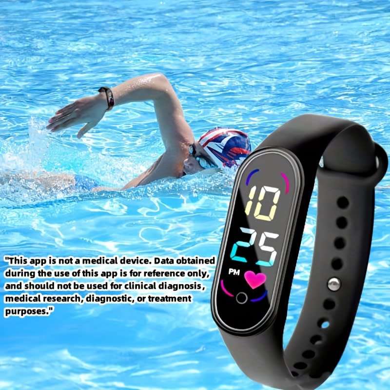 LED Touch Screen Electronic Sports Watch WR Silicone Digital Watch