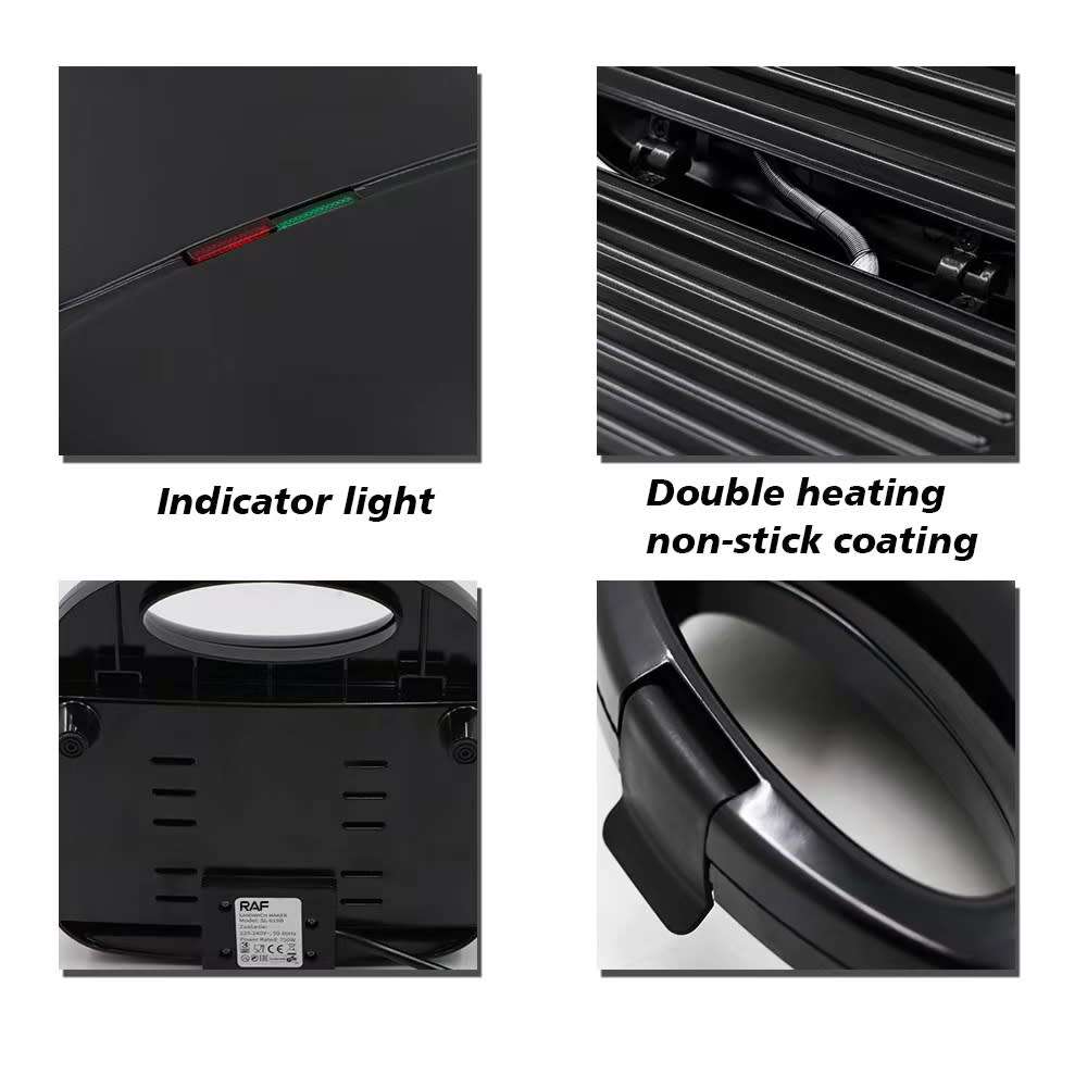 750W Sandwich Maker Grill and Toast Electric Non-Stick RAF SANDWICH MAKER