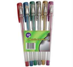 Pen Novelty Gel Metallic 6pce