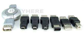 6 Adapter Travel Kit Cable USB to Firewire IEEE