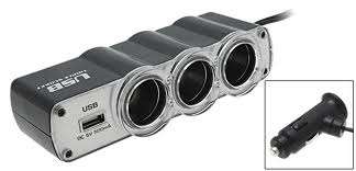 3 Way Car Cigarette Power Socket Splitter + USB port