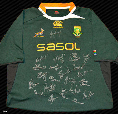 2009 SPRINGBOK JERSEY SIGNED BY THE SQUAD