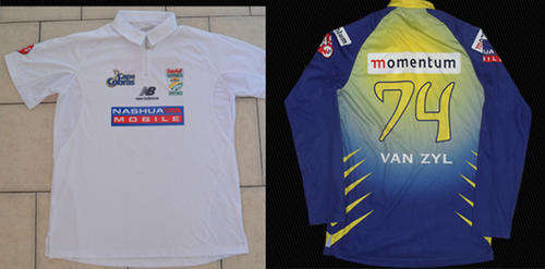 STIAAN VAN ZYL's CAPE COBRA'S SHIRT  and RORY KLEINVELDS CAPE COBRA'S 4 DAY SHIRT