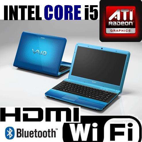 SONY VAIO {VPCEA16FG} {CORE i5} {R1 START} {500GB} {ATi 1GB GRAPHICS} {14" LED} {BLUE}