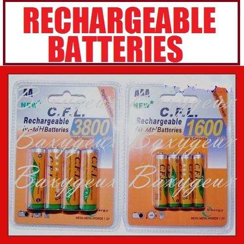 Rechargeable Batteries 4's. {CRAZY START} 4 X 1600mAh AAA OR 4 X 3800mAh AA Rechargeable Batterie